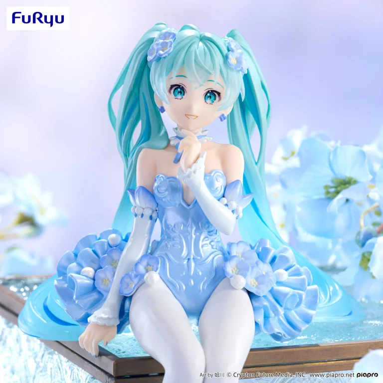 Character Vocal Series - Noodle Stopper Figure - Miku Hatsune (Flower Fairy Nemophila Pail Blue Color ver.)