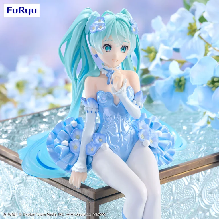 Character Vocal Series - Noodle Stopper Figure - Miku Hatsune (Flower Fairy Nemophila Pail Blue Color ver.)