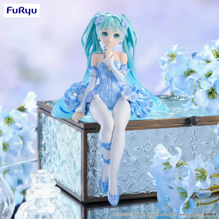 Character Vocal Series - Noodle Stopper Figure - Miku Hatsune (Flower Fairy Nemophila Pail Blue Color ver.)